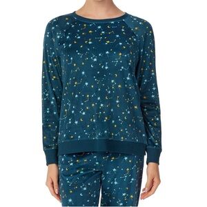 Women's Long Sleeve Crewneck Stretch Velour Sleepwear Top